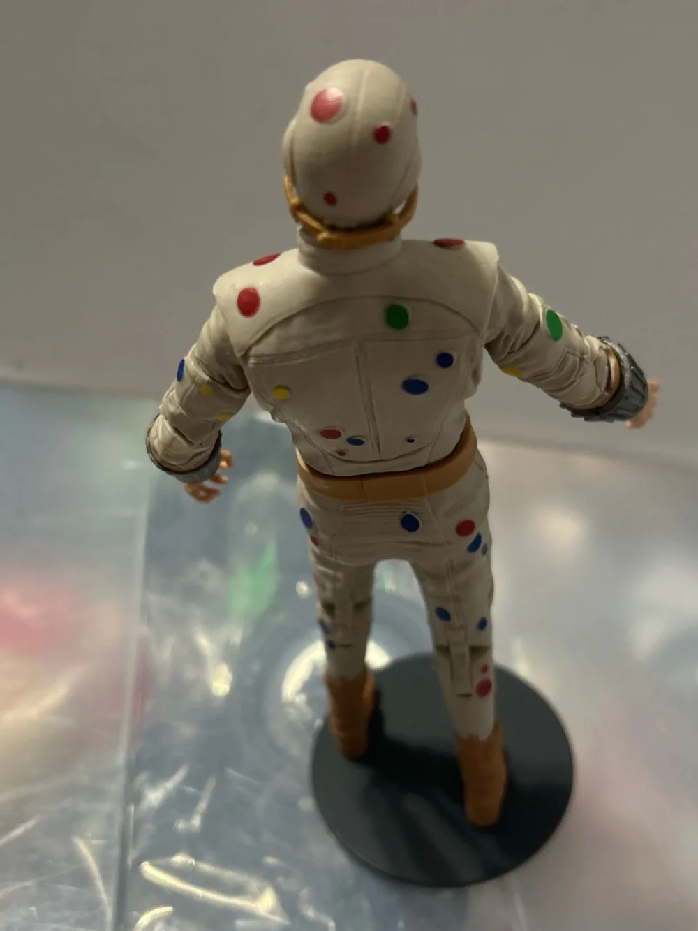 White Polka-Dot Action Figure with Multicolor Accents - Kids Toy